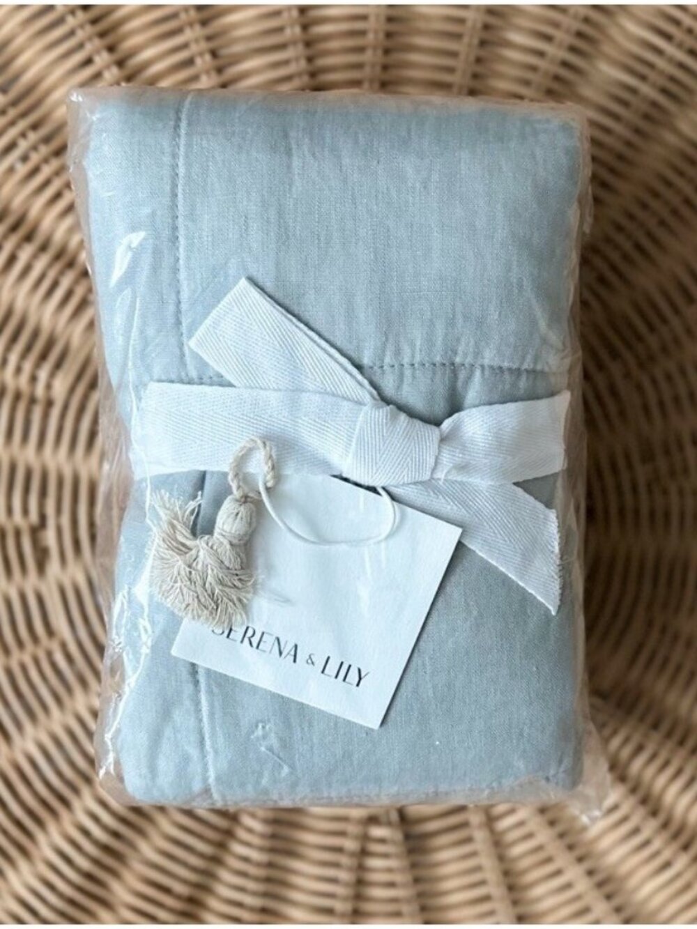 NEW Serena & Lily Verona/The Washed Linen Euro Pillow Sham-Eucalyptus Green